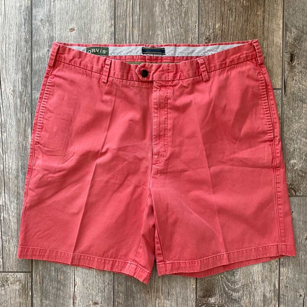 ORVIS Men's Shorts 5.5" Red Chino Shorts Size 40